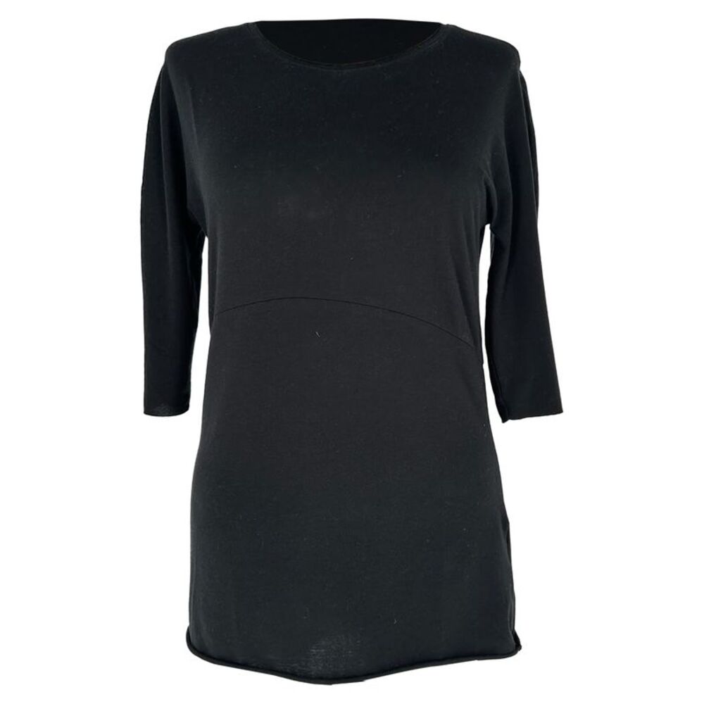 Jil Sander 3/4 Sleeve T-Shirt in Black Cotton
